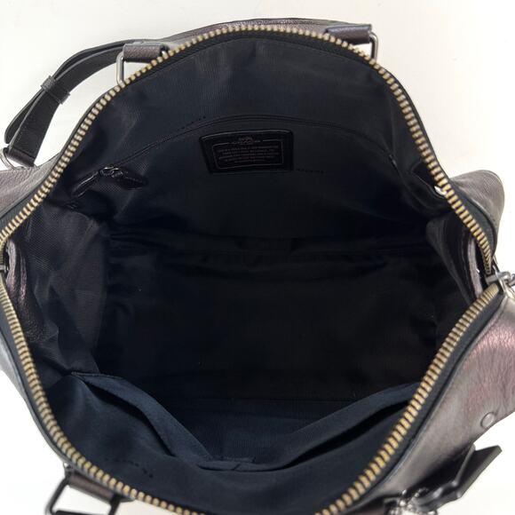 COACH Rhyder Leather Satchel Tote Bag Metallic Two-Tone Bronze Carryall 33739 - Picture 10 of 15